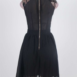 Retro Black Sequin Dress With A Zipper Back