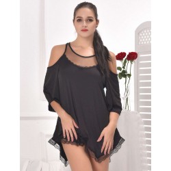 Black Hollow Shoulder Irregular Sexy Skirt Black Hollow Shoulder Irregular Sexy Skirt