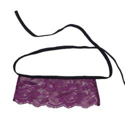Plus Size Purple lace bustier lingerie set with bra rim