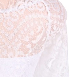 Plus Size Elegant Lace Hi-low White Evening Dress