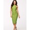 Structured Bodycon Sleeveless Green Midi Dress