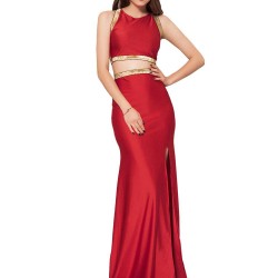 Plus Size Red Separate Golden Edge Dress