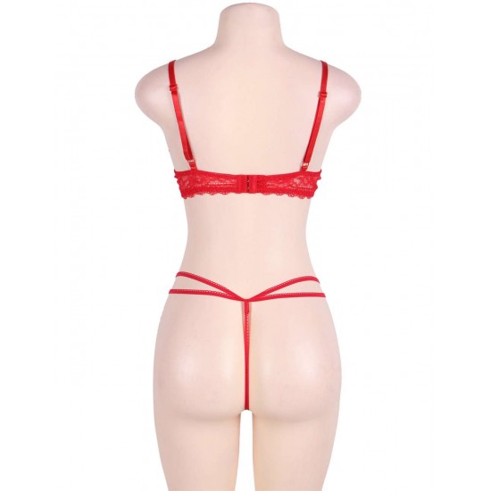 Red Love Affair Scalloped Lace Teddy Lingerie Red Love Affair Scalloped Lace Teddy Lingerie