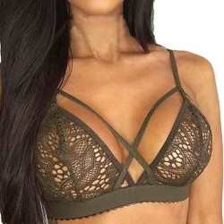 New Green Strappy Harness Bralette Bra