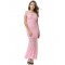 Pink Lace Elegant Fishtail Maxi Party Gown