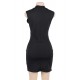Plus Size Rose Embroidery Black Mini Dress Plus Size Rose Embroidery Black Mini Dress