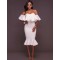 Plus Size White Off-Shoulder Ruffle Bodycon Mermaid Party Dress