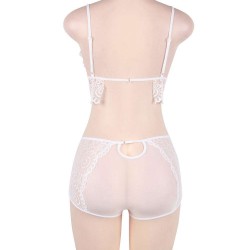 White Lace Temptation 2pcs Bralette Lingerie Set White Lace Temptation 2pcs Bralette Lingerie Set