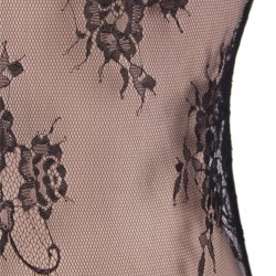 Plus Size Black Exquisite Lace Sleeve Teddy Plus Size Black Exquisite Lace Sleeve Teddy
