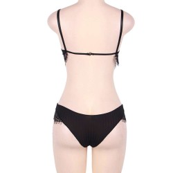 Plus Size Black Lace Temptation 2pcs Bralette Lingerie Set Plus Size Black Lace Temptation 2pcs Bralette Lingerie Set