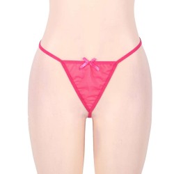 Plus Size Pink Sheer Mesh Babydoll Lingerie Set