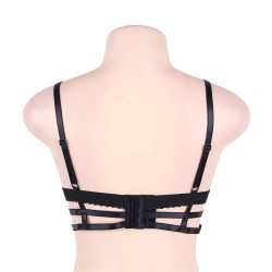 Rose Embroidery Black Double Caged Bralette Rose Embroidery Black Double Caged Bralette