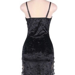 Lace Cami Knee Length Black Bodycon Dress