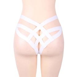 White Cage Bandage Brief Thong