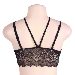 Plus Size Black Seductive Strappy Lace Bralette Top Plus Size Black Seductive Strappy Lace Bralette Top