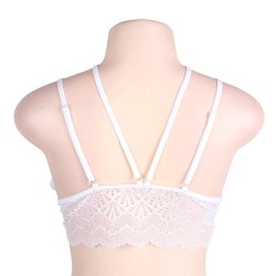 Plus Size White Seductive Strappy Lace Bralette Top Plus Size White Seductive Strappy Lace Bralette Top
