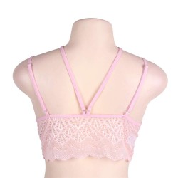 Pink Seductive Strappy Lace Bralette Top Pink Seductive Strappy Lace Bralette Top