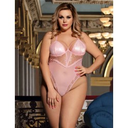 Plus Size Pink Seduction See Through Lace Sexy Teddy Plus Size Pink Seduction See Through Lace Sexy Teddy