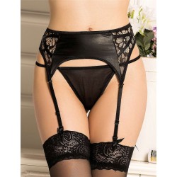 Faux Leather Transparent Garter Belt Faux Leather Transparent Garter Belt