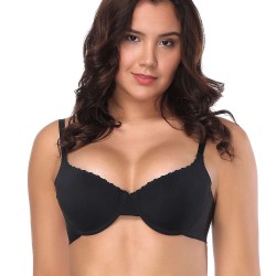 Black Smooth Seamless Push Up comfortable T-shirt bra