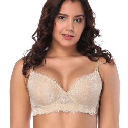 Beige high-quality lace comfortable T-shirt bra
