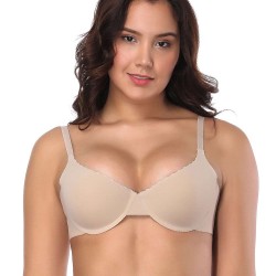 Beige Smooth Seamless Push Up comfortable T-shirt bra