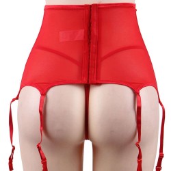 Plus Size Red Sexy Lace Garter Panty