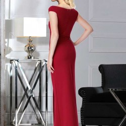 Red Sleeveless High Slit Sexy Evening Dress