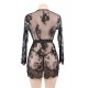 Plus Size Black Eyelash Lace Sleepwear Gown Plus Size Black Eyelash Lace Sleepwear Gown