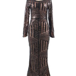 Black Striped Sequins Long Dress Black Striped Sequins Long Dress
