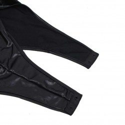 Plus Size Black Deep V Collar bubble sleeve Teddy Plus Size Black Deep V Collar bubble sleeve Teddy