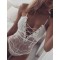 Sexy Chest Ribbon Adjusting Lace Teddy