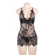Plus Size Black Eyelash Lace Sexy Babydoll Plus Size Black Eyelash Lace Sexy Babydoll