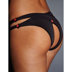 Black Plus Size Crotchless Double Strap Thong Black Plus Size Crotchless Double Strap Thong