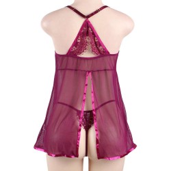 Featuring Velvet Underwire Cups With A Scalloped Lace Trim Babydoll Set Featuring Velvet Underwire Cups With A Scalloped Lace Trim Babydoll Set