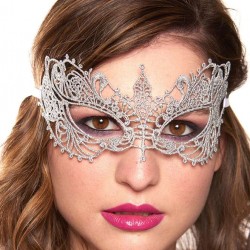 Glamorous Silver Lace Eye Mask