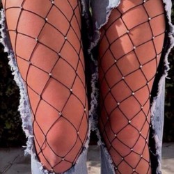 Plus Size Fashion Black Sparkle Fishnet pantyhose