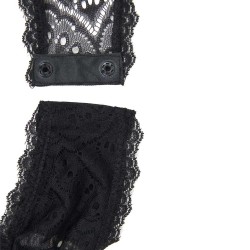 Exquisite Peacock pattern Lace Teddy With Steel Ring 