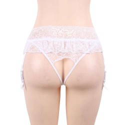 White Sexy Lace Garter Panty