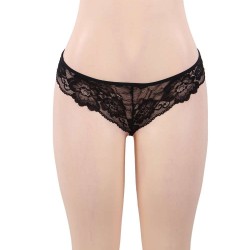 Plus Size Black Elegant Backless Fly-away Babydoll Plus Size Black Elegant Backless Fly-away Babydoll