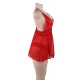 Plus Size Red Elegant Backless Fly-away Babydoll Plus Size Red Elegant Backless Fly-away Babydoll