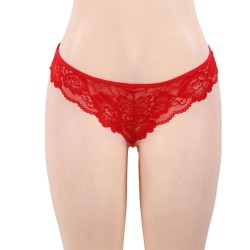 Plus Size Red Elegant Backless Fly-away Babydoll Plus Size Red Elegant Backless Fly-away Babydoll