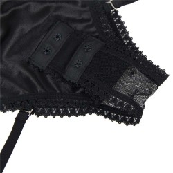 Black Deluxe Satin Lace Stitching Teddy Black Deluxe Satin Lace Stitching Teddy