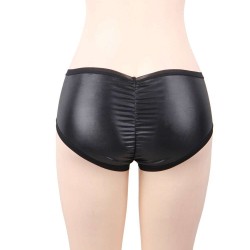 Leather Lift Hip Black Panty