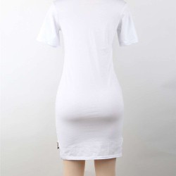 Plus Size Pictures Custom Print Loose Cotton Casual Long T shirt 