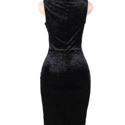 Velvet Sparkle Sleeveless Midi Vest Dress