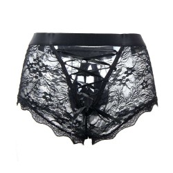 Sexy Black Lace Strappy Panty For Men