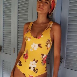 Flower Style Women One Piece Swimwear