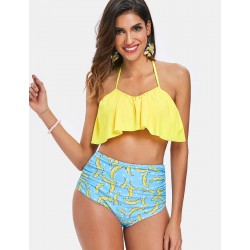 High Waist Fruit Print Sexy Ruffled Summer Women's Bikini Set High Waist Fruit Print Sexy Ruffled Summer Women's Bikini Set