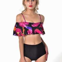 High Waist Off-The-Shoulder Sexy Summer Women's Bikini Set